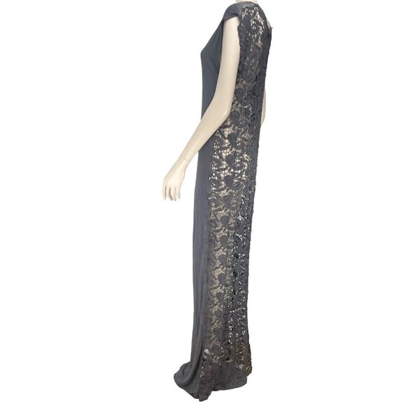 RUDSAK Sheer Back Lace Boho Beach Luxury Maxi Cover up Dress Charcoal sz XS - S - Picture 3 of 14